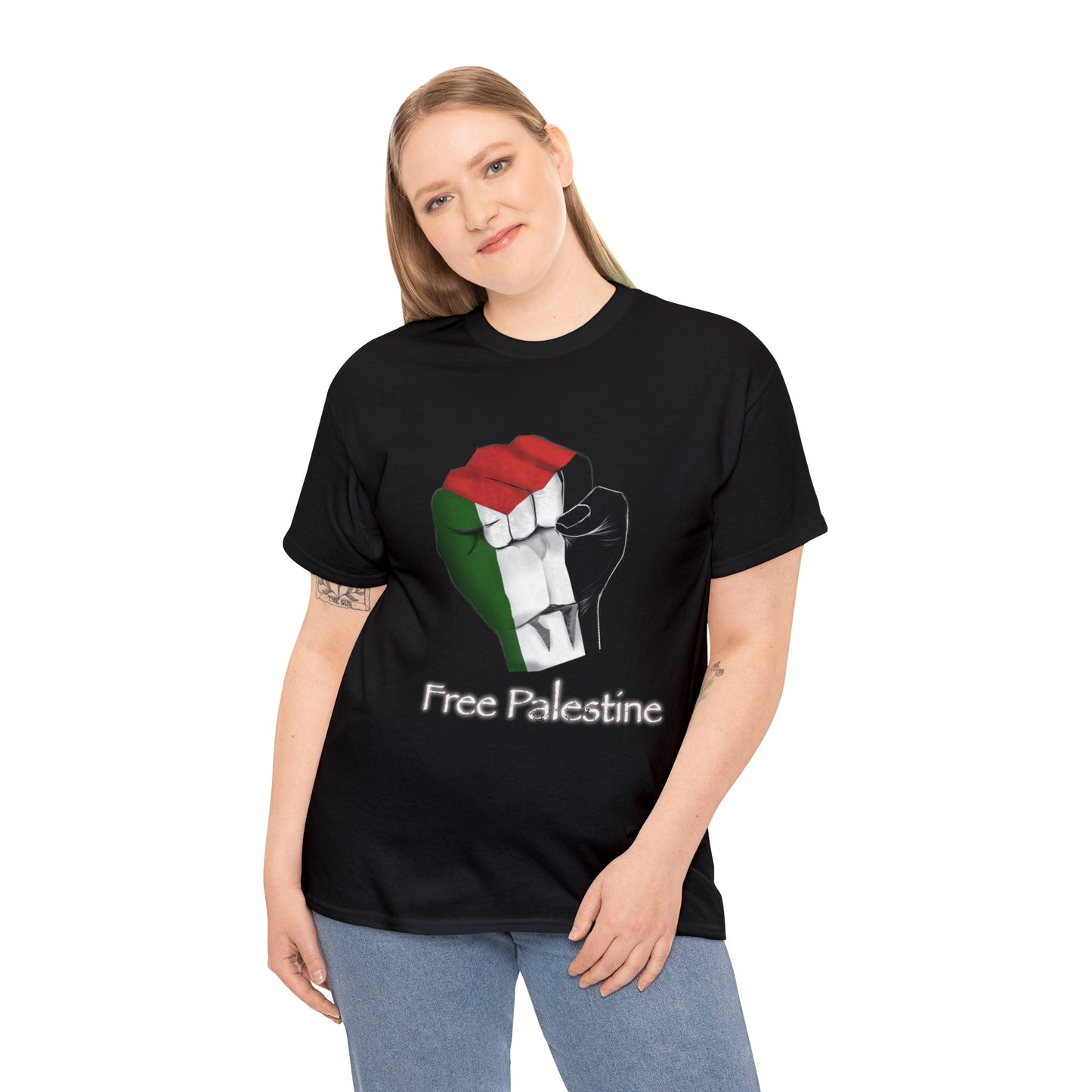 Black Free Palestine Unisex Heavy Cotton Tee