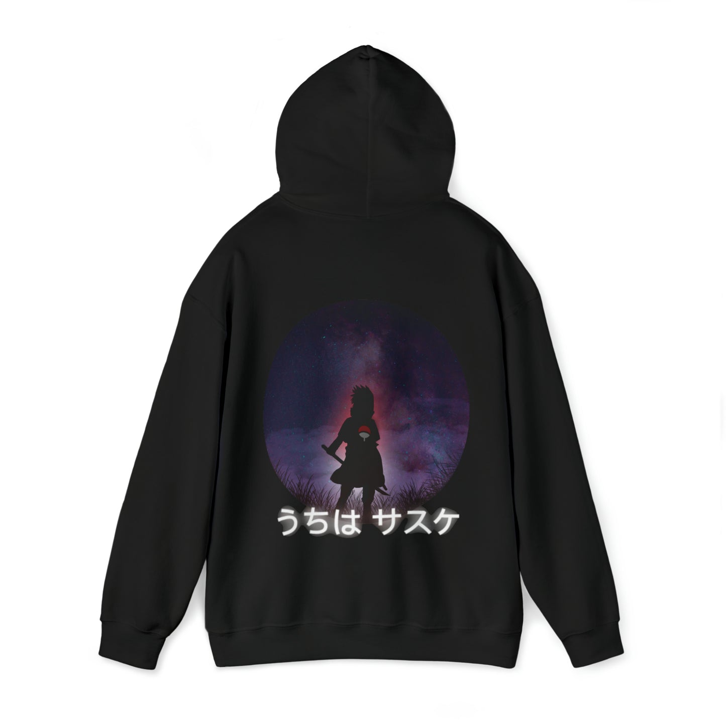 Black Sasuke Uchiha Unisex Heavy Blend™ Hooded Sweatshirt