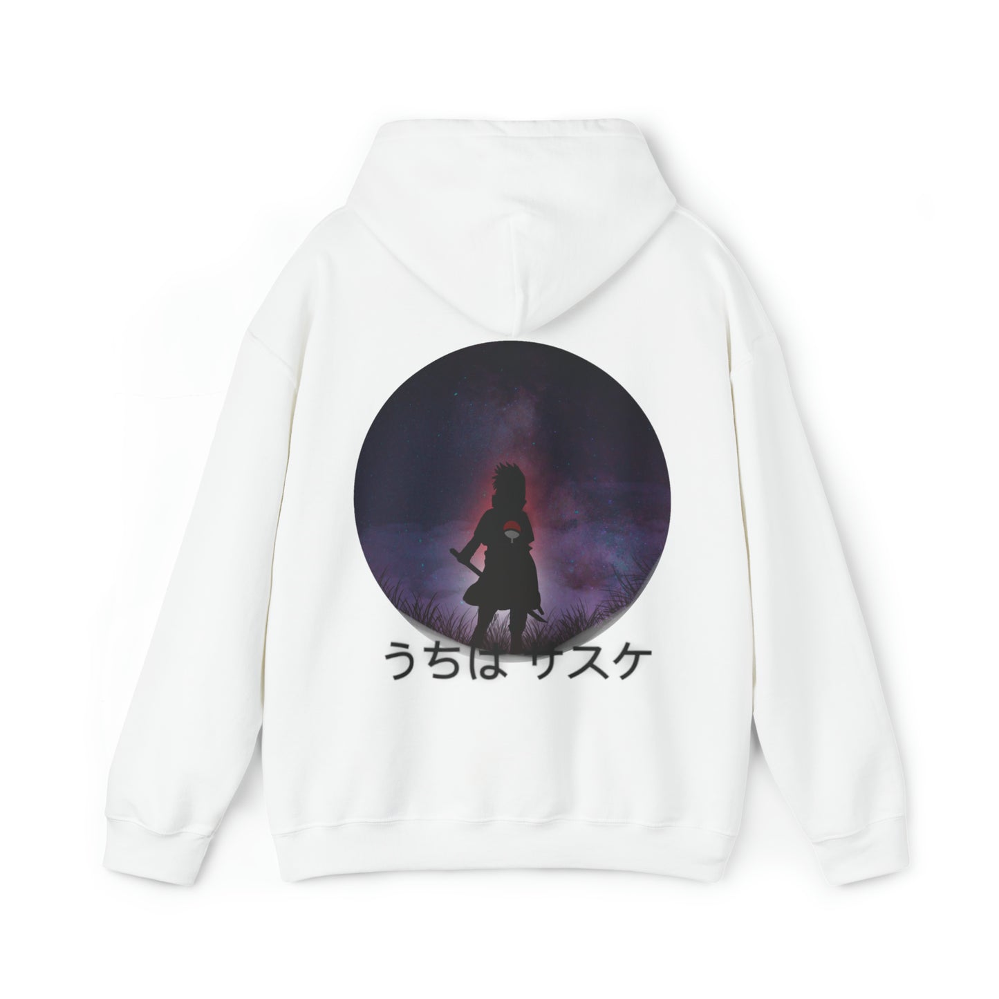 White Sasuke Uchiha Unisex Heavy Blend™ Hooded Sweatshirt