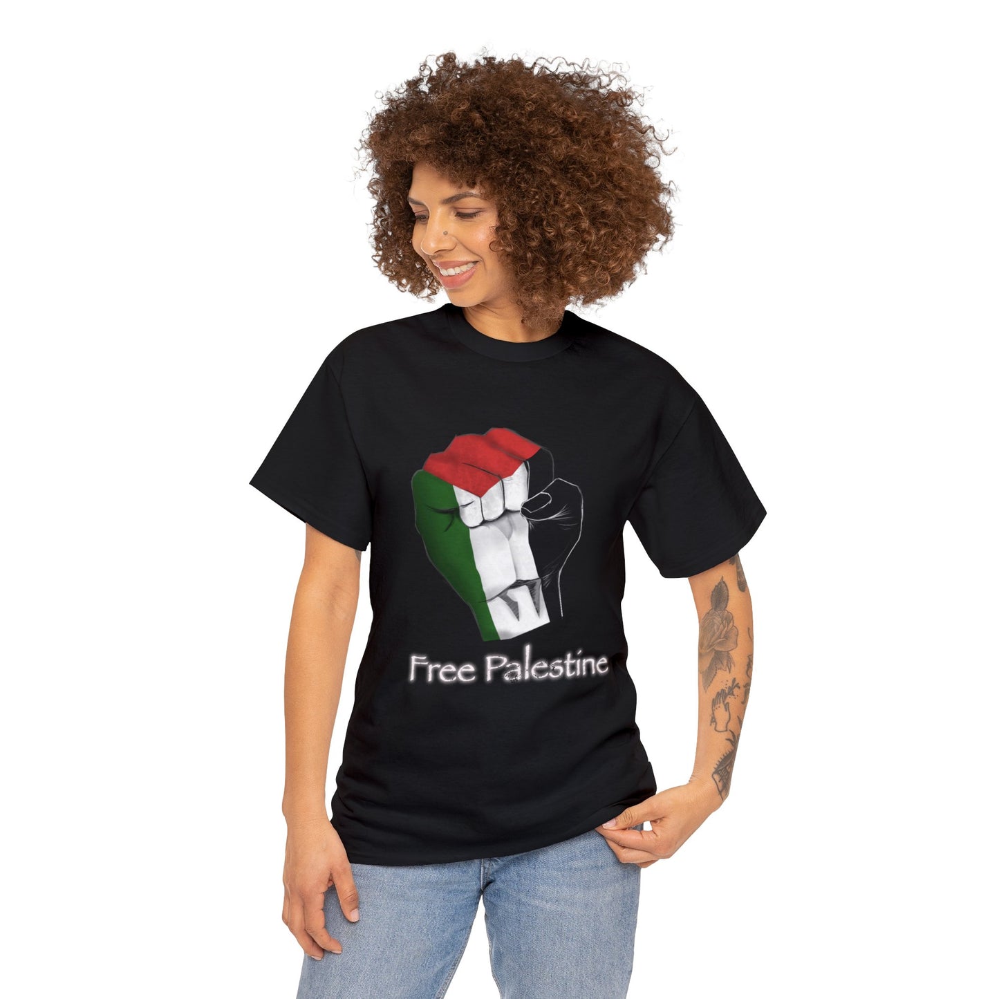 Black Free Palestine Unisex Heavy Cotton Tee