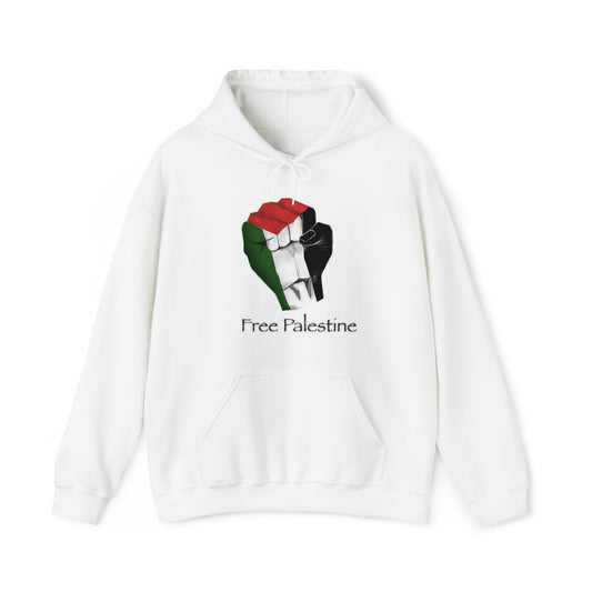 White Free Palestine Unisex Heavy Blend™ Hooded Sweatshirt