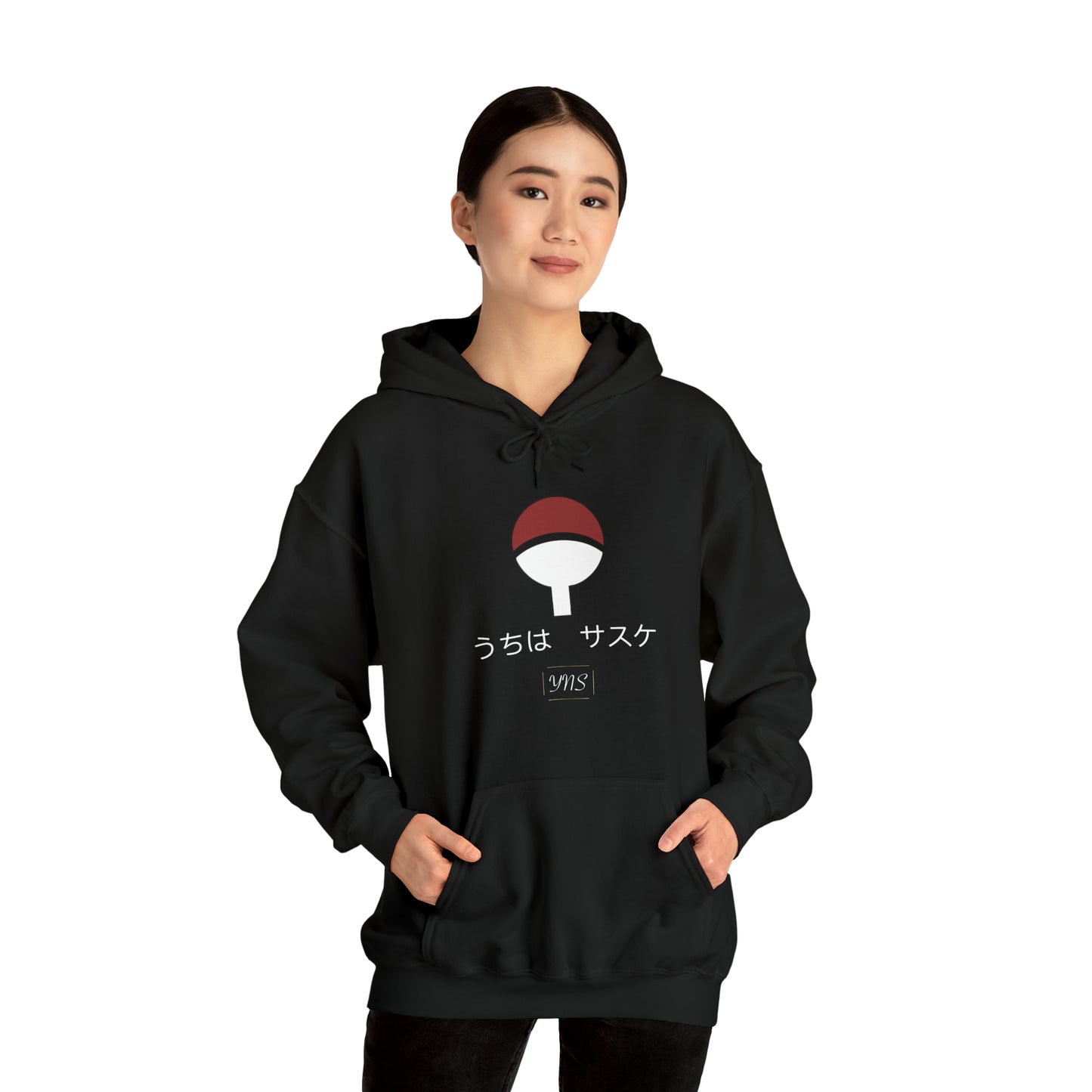 Black Sasuke Uchiha Unisex Heavy Blend™ Hooded Sweatshirt