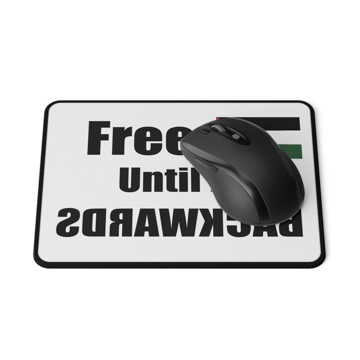 White Free Palestine Non-Slip Mouse Pads