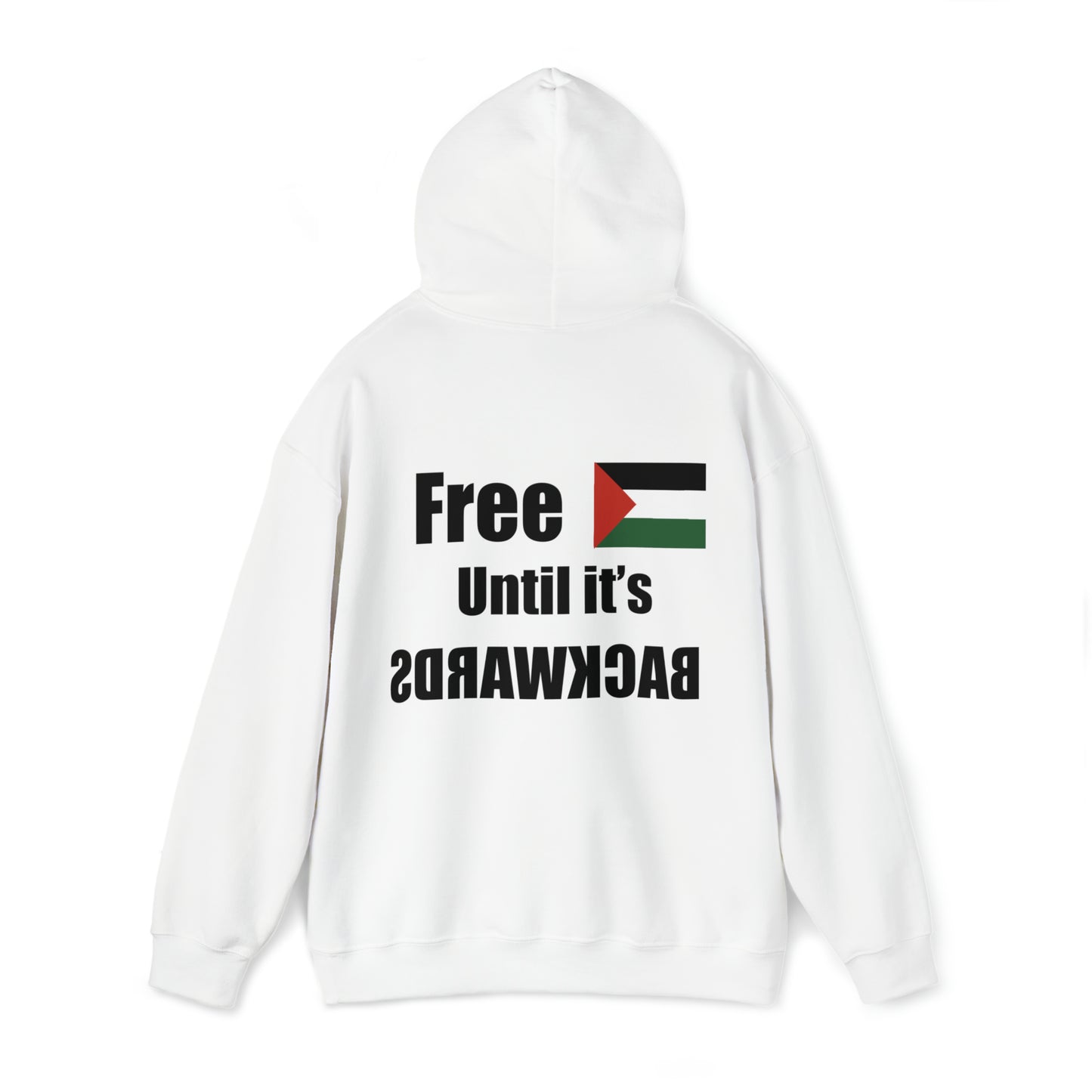 White Free Palestine Unisex Heavy Blend™ Hooded Sweatshirt