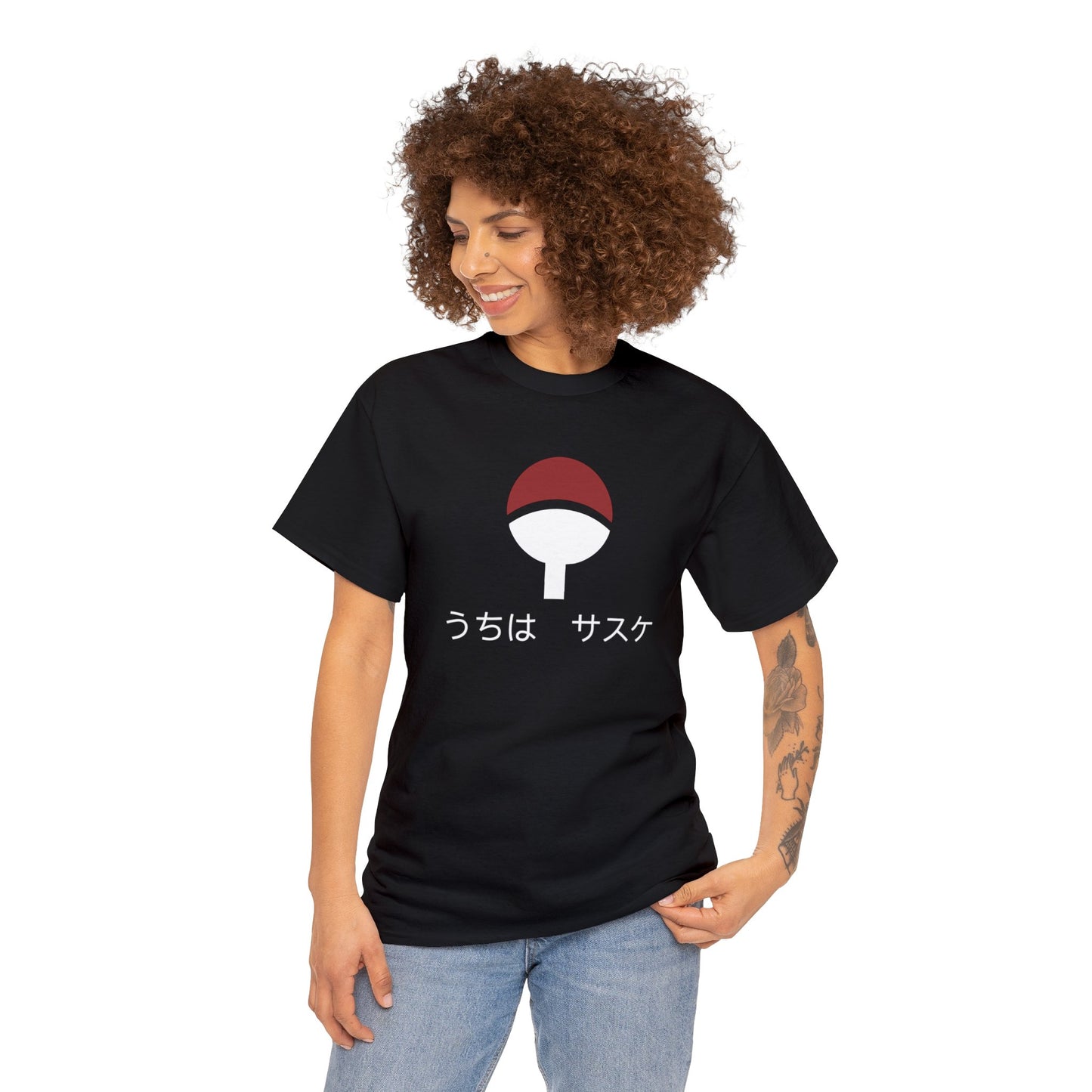 Black Sasuke Uchiha Unisex Heavy Cotton Tee