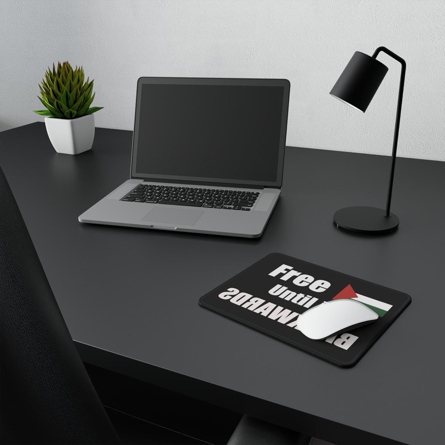 Black Free Palestine Non-Slip Mouse Pads