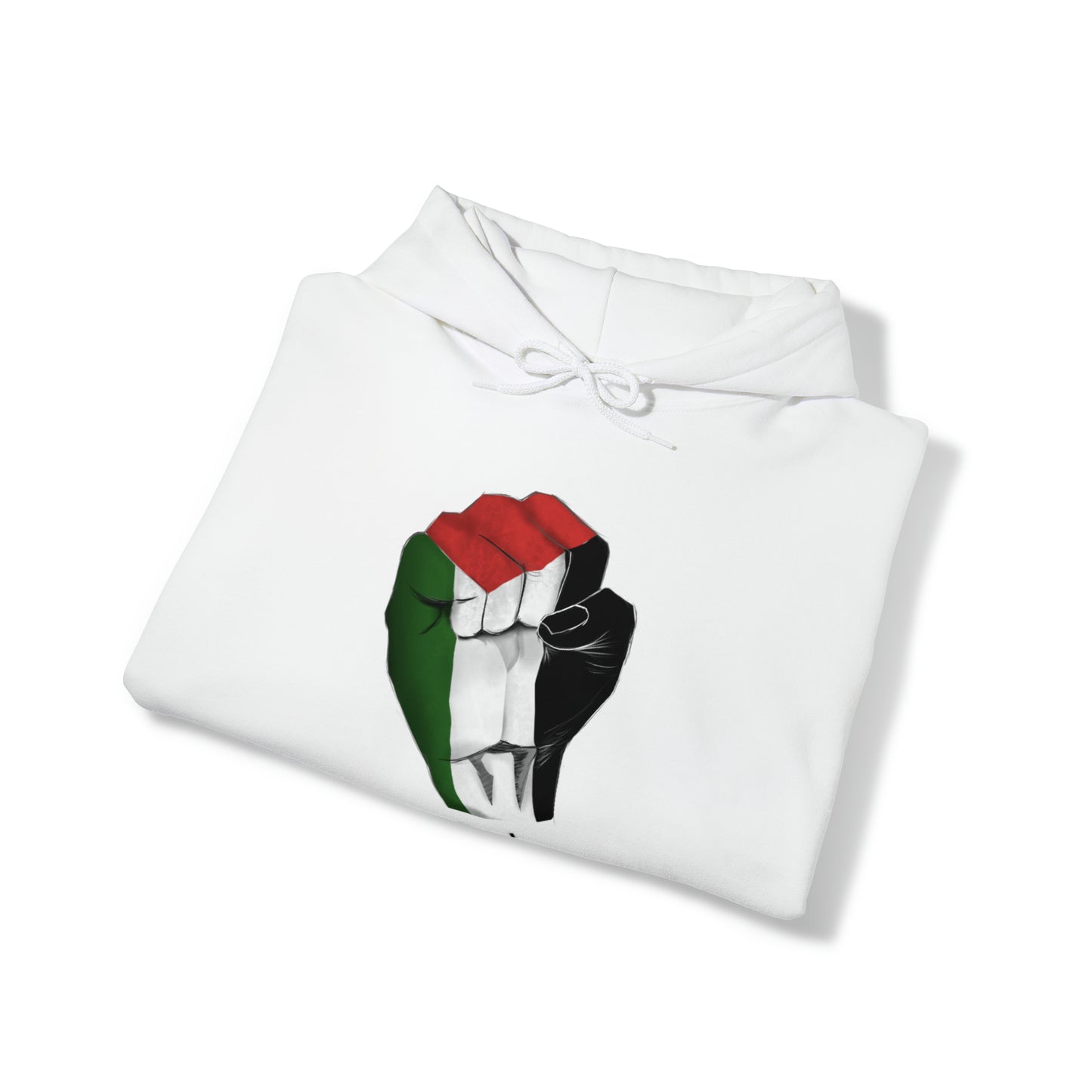 White Free Palestine Unisex Heavy Blend™ Hooded Sweatshirt