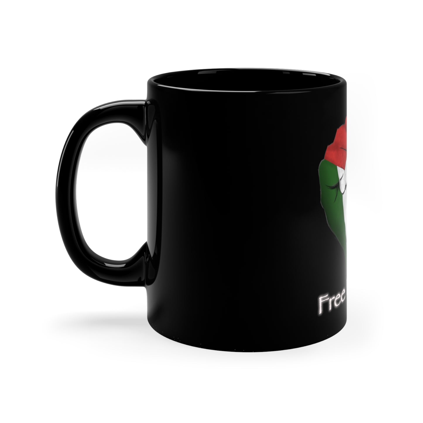 Free Palestine - Freedom Fist 11oz Black Mug