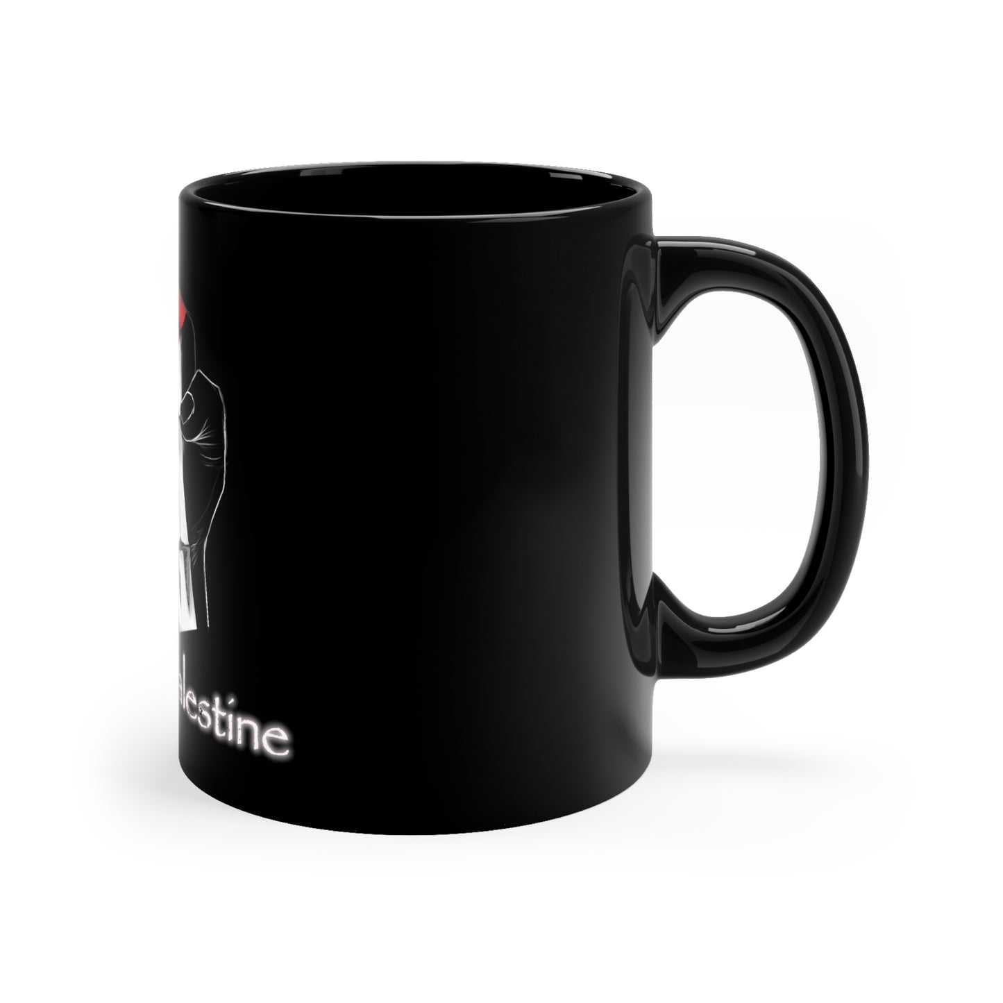 Free Palestine - Freedom Fist 11oz Black Mug