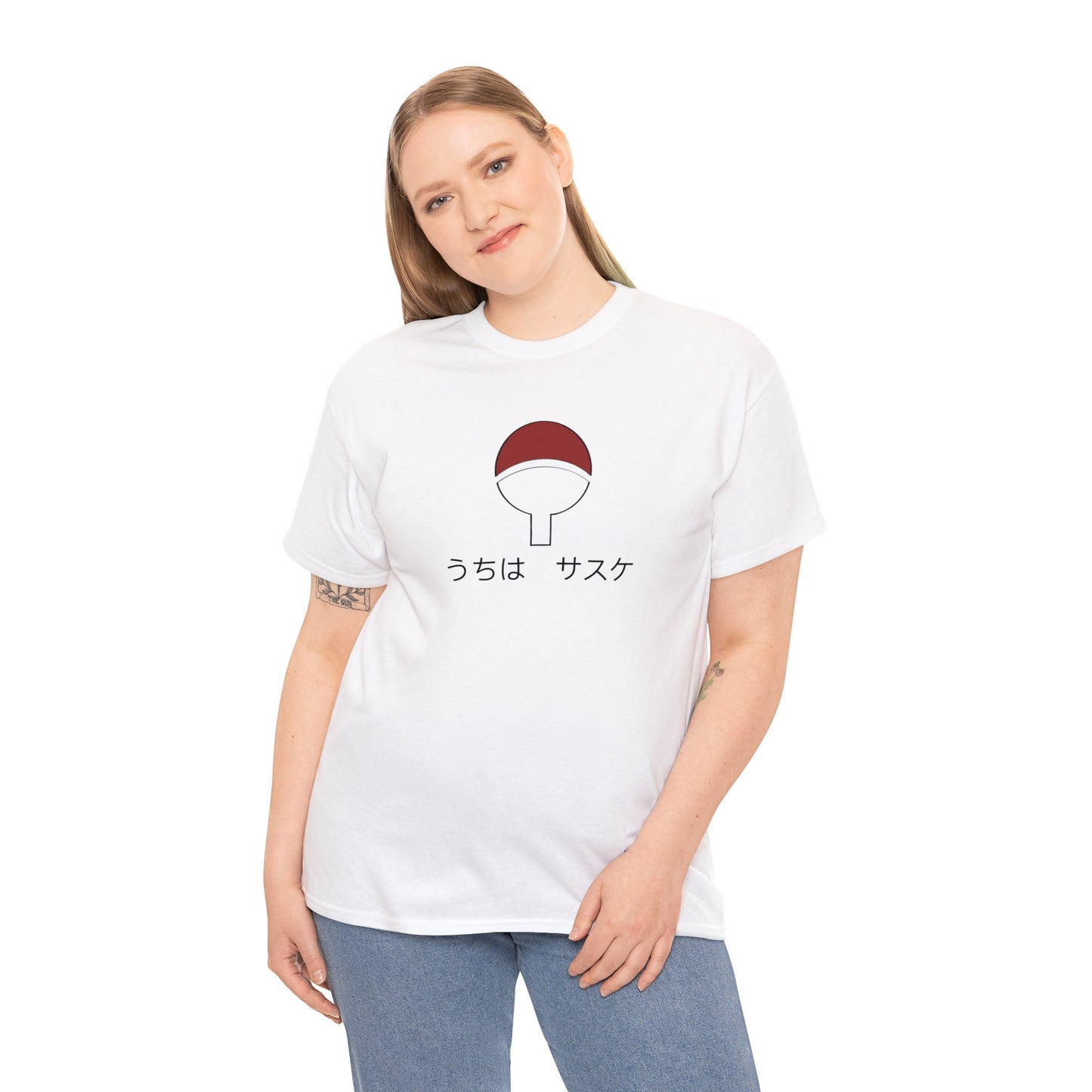 White Sasuke Uchiha Unisex Heavy Cotton Tee