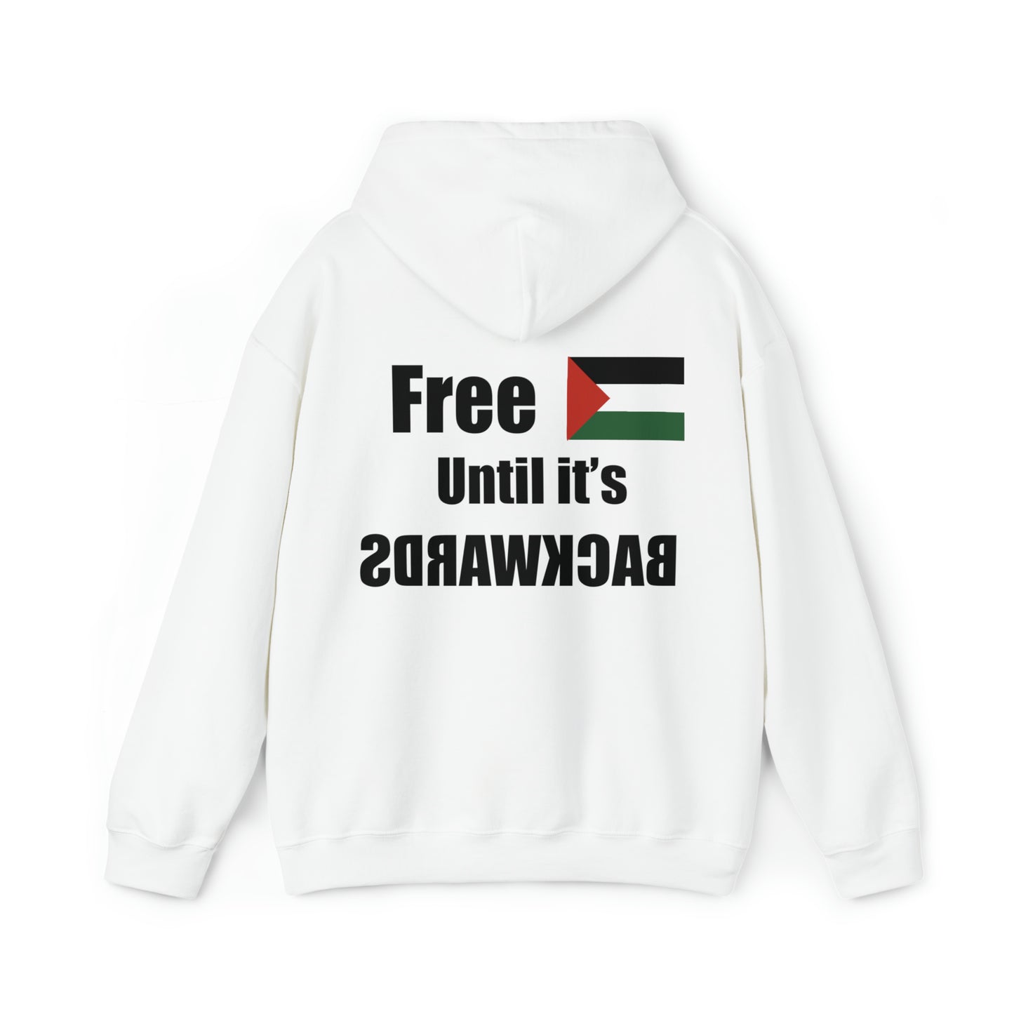 White Free Palestine Unisex Heavy Blend™ Hooded Sweatshirt