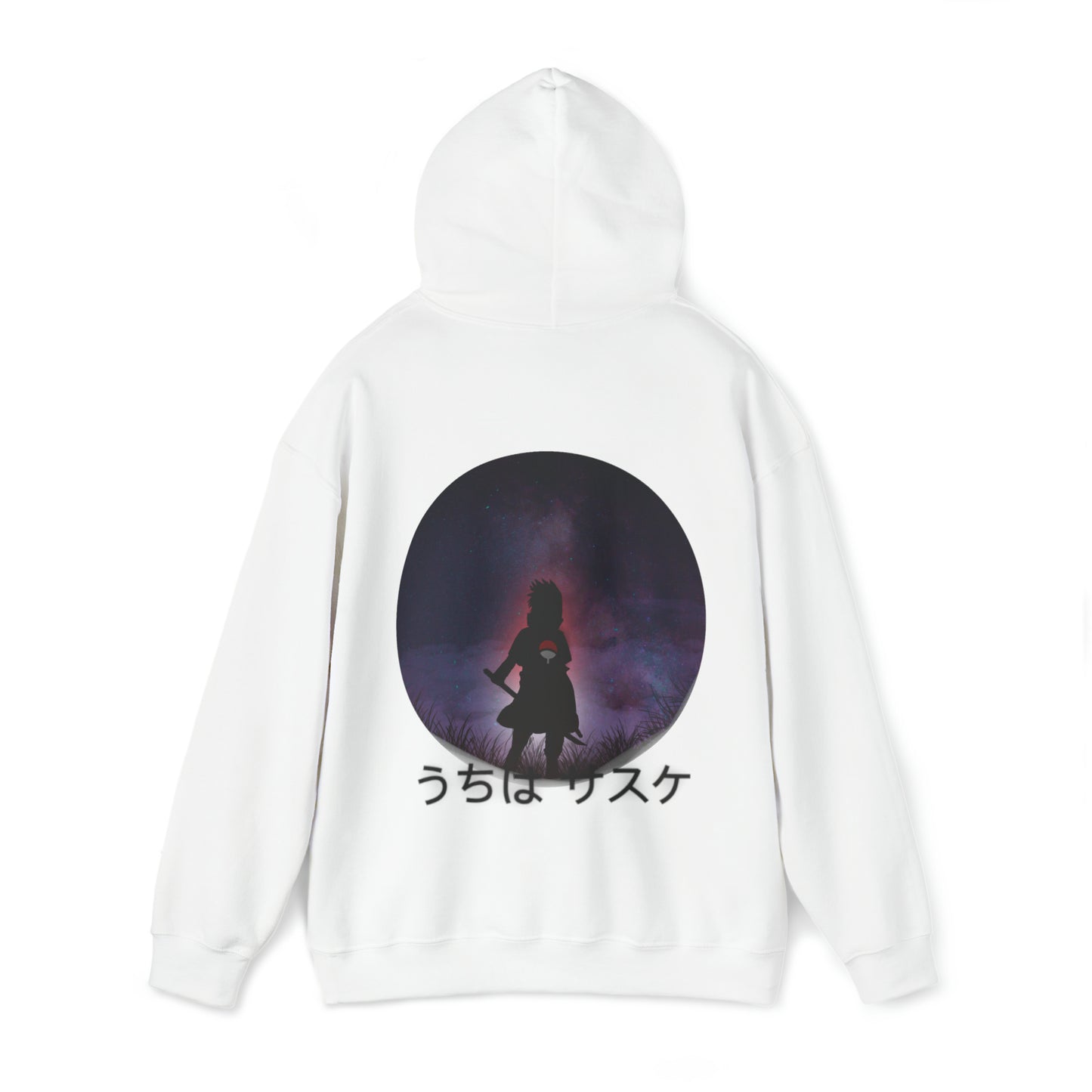 White Sasuke Uchiha Unisex Heavy Blend™ Hooded Sweatshirt