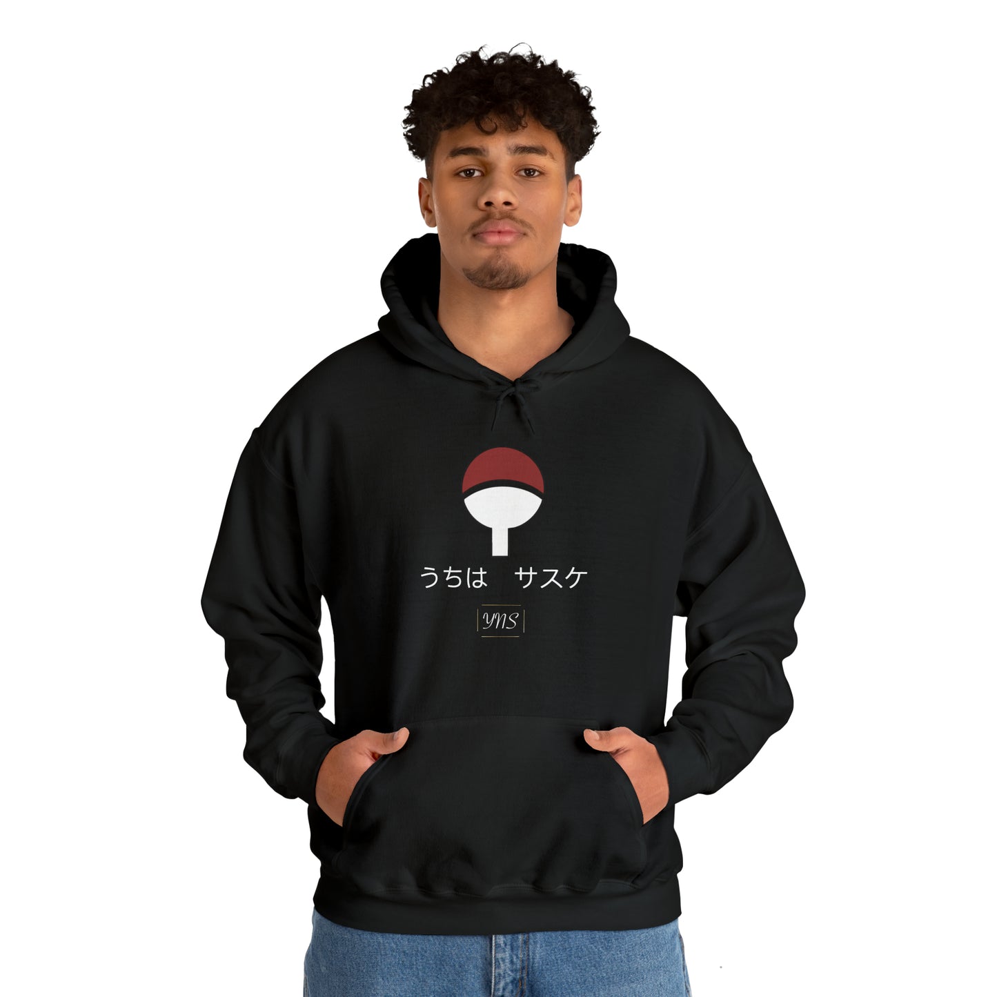 Black Sasuke Uchiha Unisex Heavy Blend™ Hooded Sweatshirt